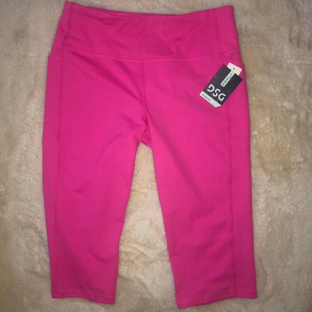 Pink cropped workout pants